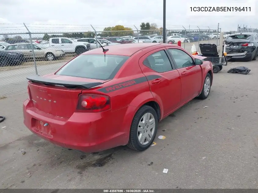 1C3CDZAB5EN196411 2014 Dodge Avenger Se