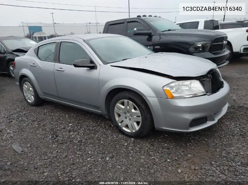 1C3CDZAB4EN116340 2014 Dodge Avenger Se