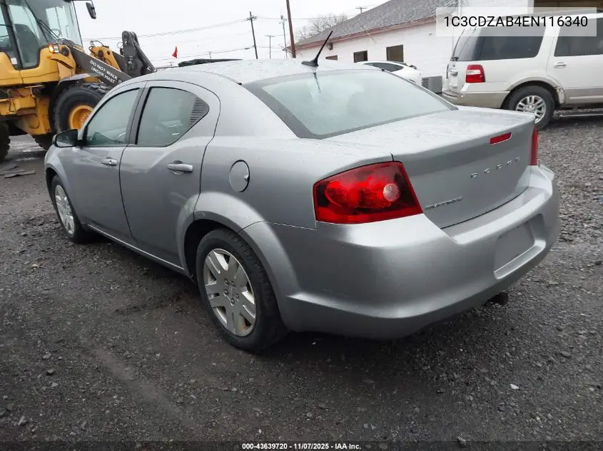 1C3CDZAB4EN116340 2014 Dodge Avenger Se