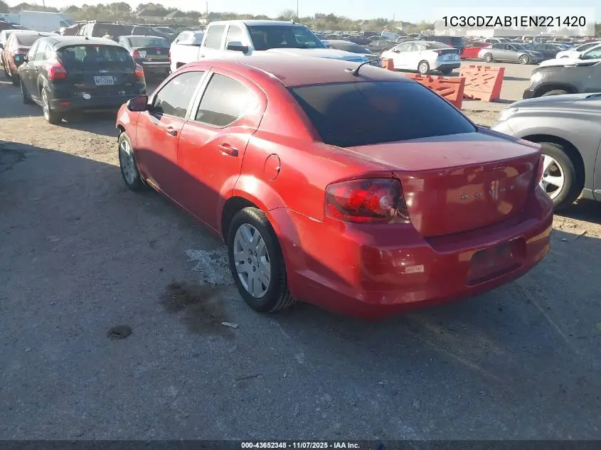 1C3CDZAB1EN221420 2014 Dodge Avenger Se