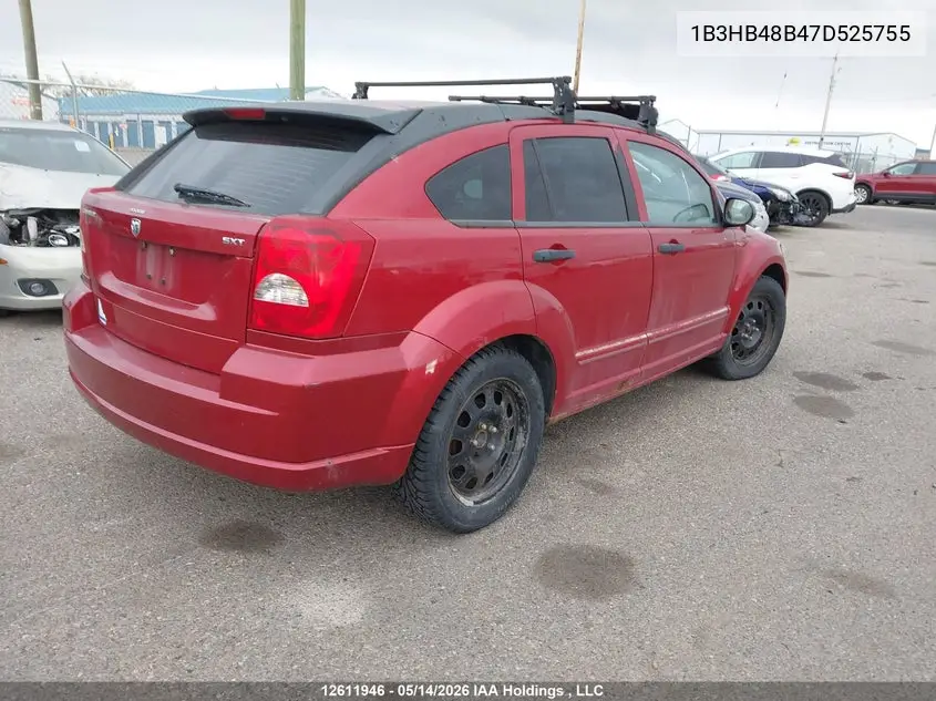 2007 Dodge Caliber Sxt VIN: 1B3HB48B47D525755 Lot: 12611946