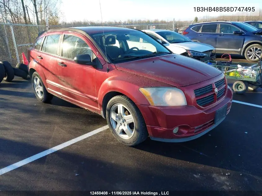 1B3HB48B58D747495 2008 Dodge Caliber Sxt
