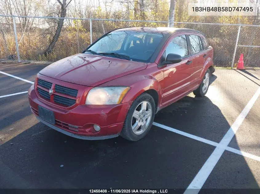 1B3HB48B58D747495 2008 Dodge Caliber Sxt