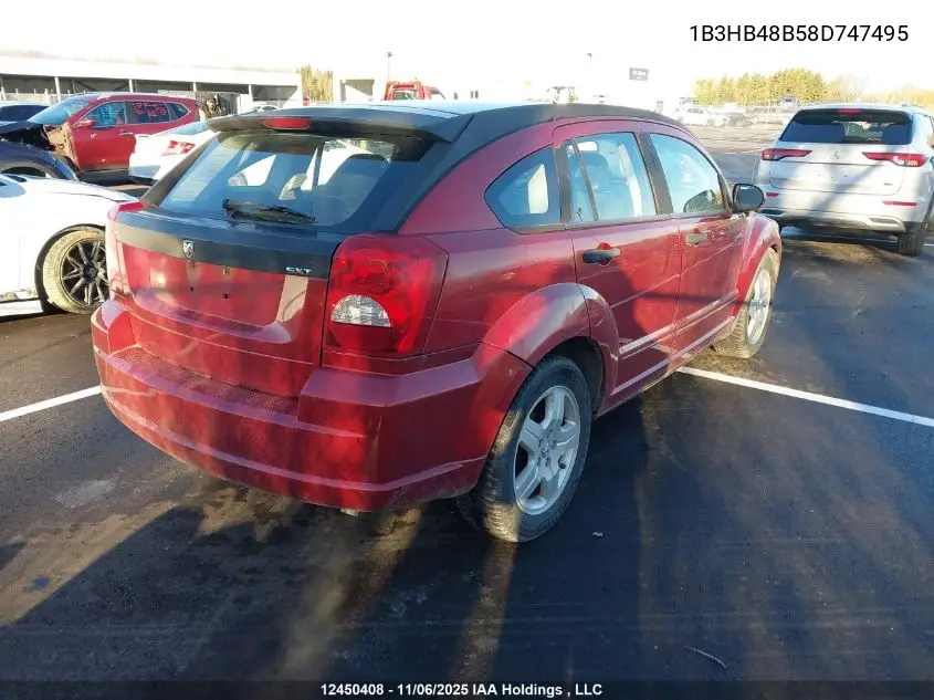 1B3HB48B58D747495 2008 Dodge Caliber Sxt