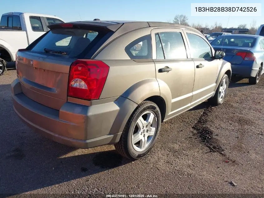1B3HB28B38D742526 2008 Dodge Caliber Se