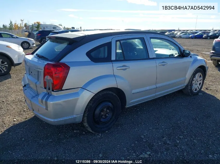 1B3CB4HA7AD542994 2010 Dodge Caliber Sxt