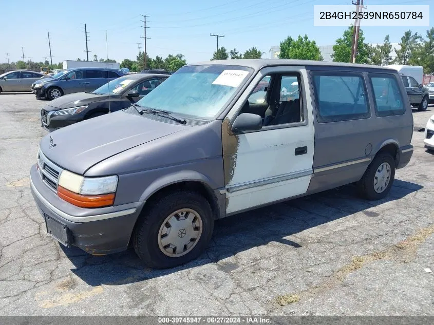 1992 Dodge Caravan VIN: 2B4GH2539NR650784 Lot: 39745947