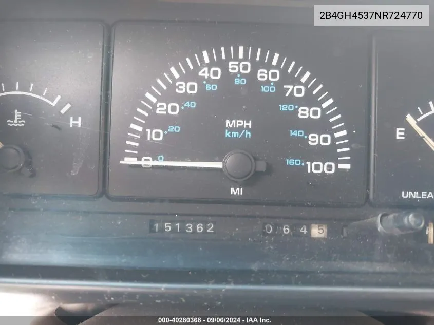 2B4GH4537NR724770 1992 Dodge Caravan Se