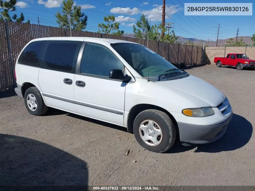 1998 Dodge Caravan VIN: 2B4GP25R5WR830126 Lot: 40337932