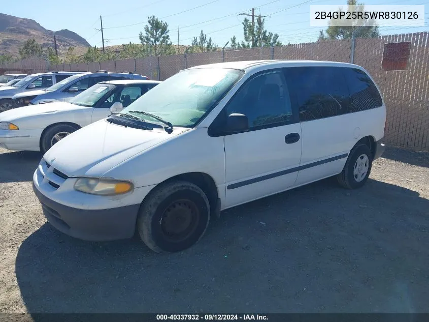 1998 Dodge Caravan VIN: 2B4GP25R5WR830126 Lot: 40337932