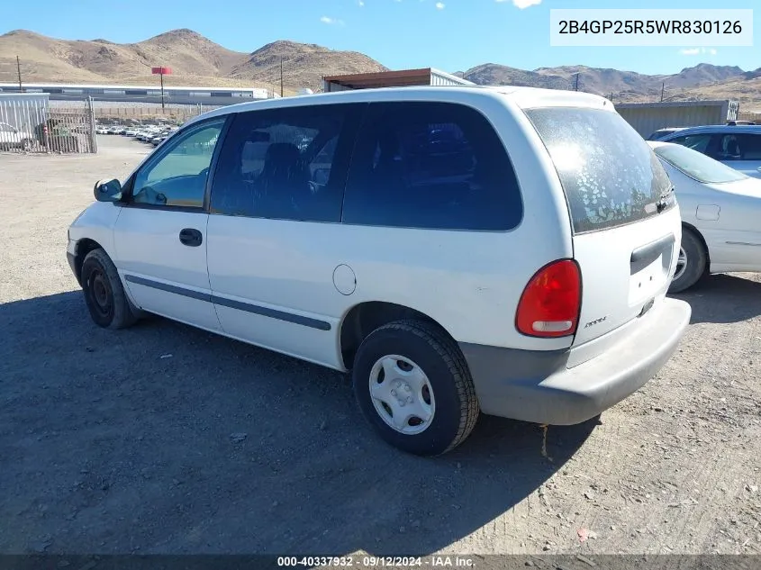 1998 Dodge Caravan VIN: 2B4GP25R5WR830126 Lot: 40337932