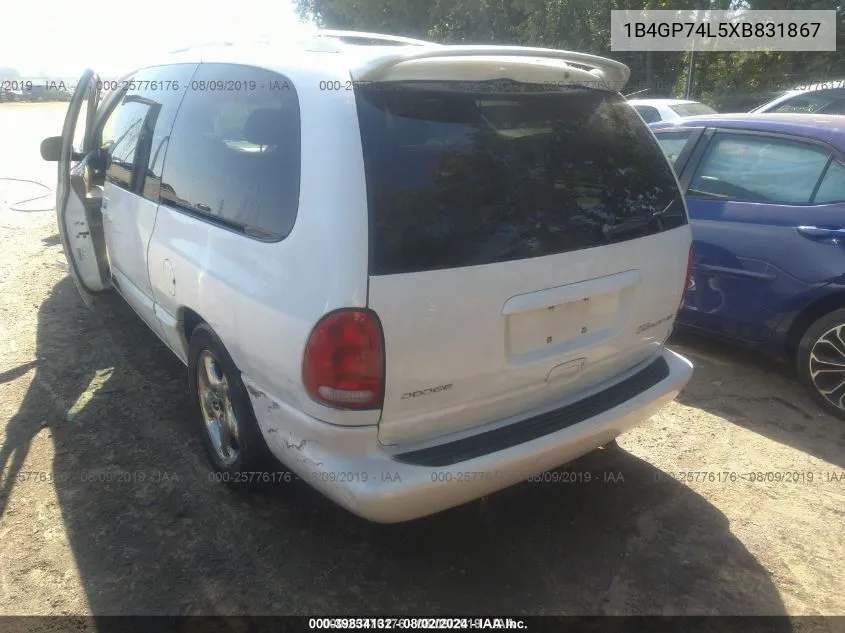 1999 Dodge Grand Caravan VIN: 1B4GP74L5XB831867 Lot: 39834132