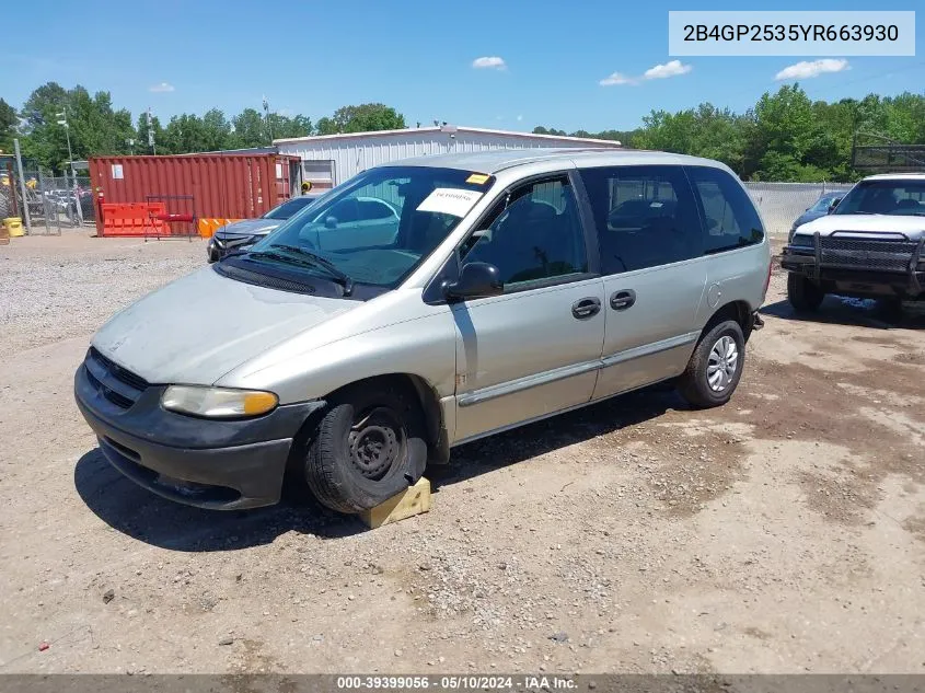 2000 Dodge Caravan VIN: 2B4GP2535YR663930 Lot: 39399056