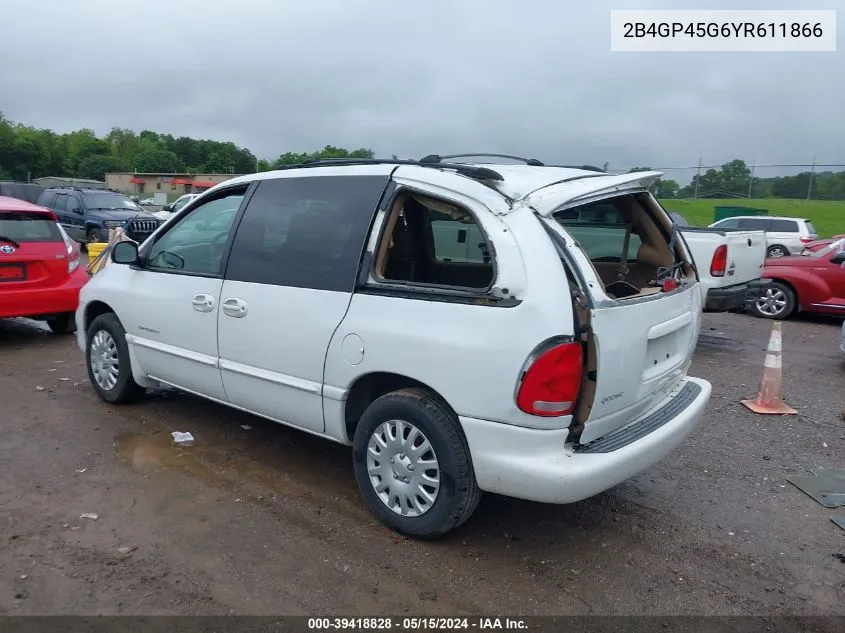 2000 Dodge Caravan Se VIN: 2B4GP45G6YR611866 Lot: 39418828