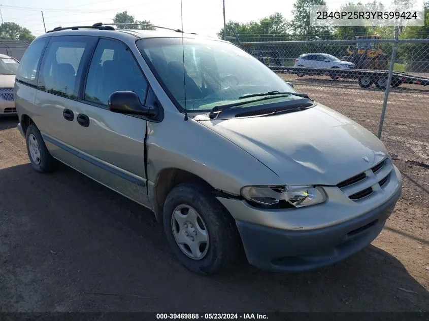 2000 Dodge Caravan VIN: 2B4GP25R3YR599424 Lot: 39469888