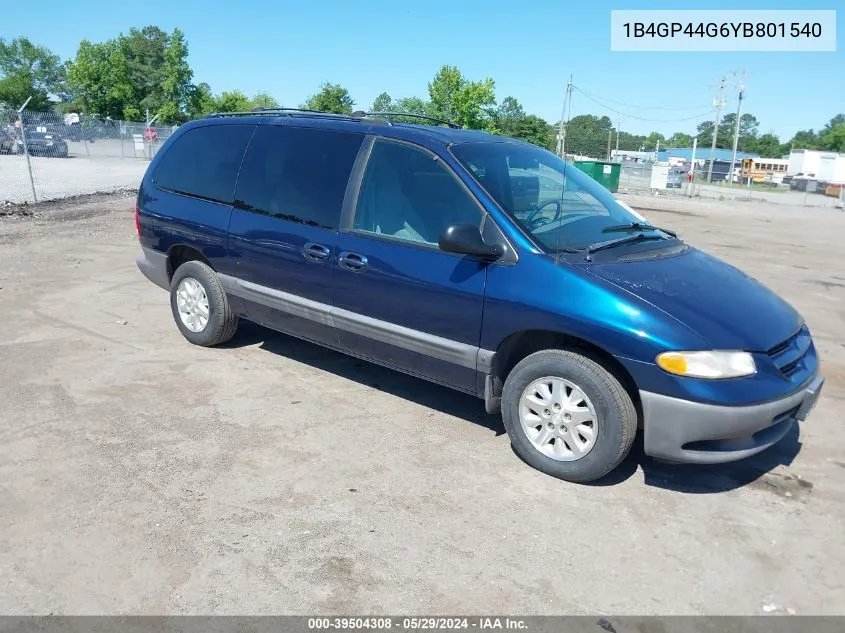 2000 Dodge Grand Caravan Se VIN: 1B4GP44G6YB801540 Lot: 39504308