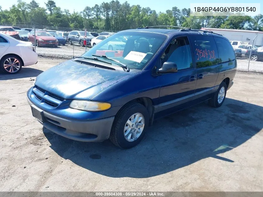 2000 Dodge Grand Caravan Se VIN: 1B4GP44G6YB801540 Lot: 39504308