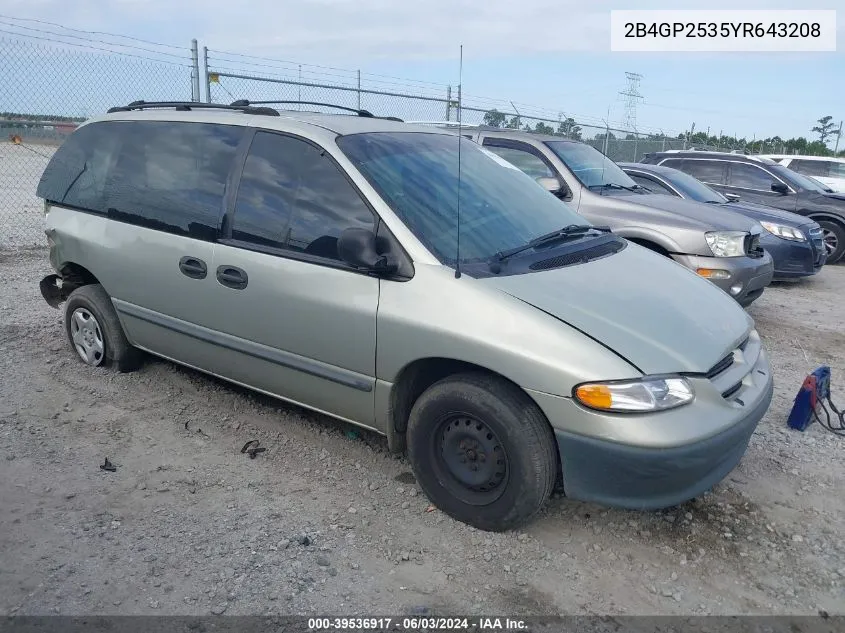 2B4GP2535YR643208 2000 Dodge Caravan