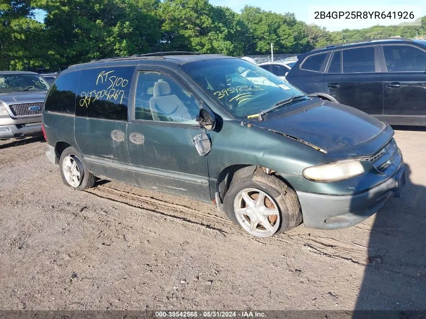 2000 Dodge Caravan VIN: 2B4GP25R8YR641926 Lot: 39542565