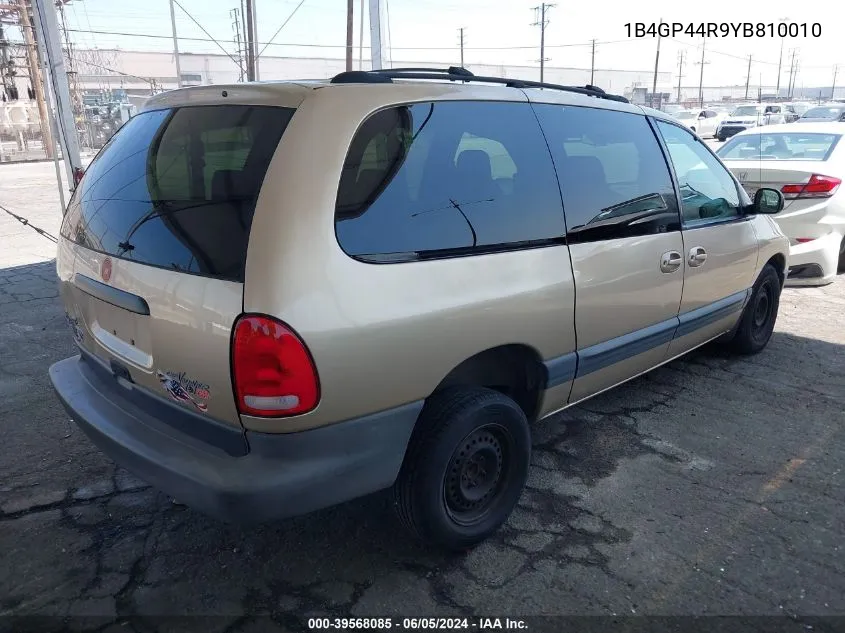 2000 Dodge Grand Caravan Se VIN: 1B4GP44R9YB810010 Lot: 39568085