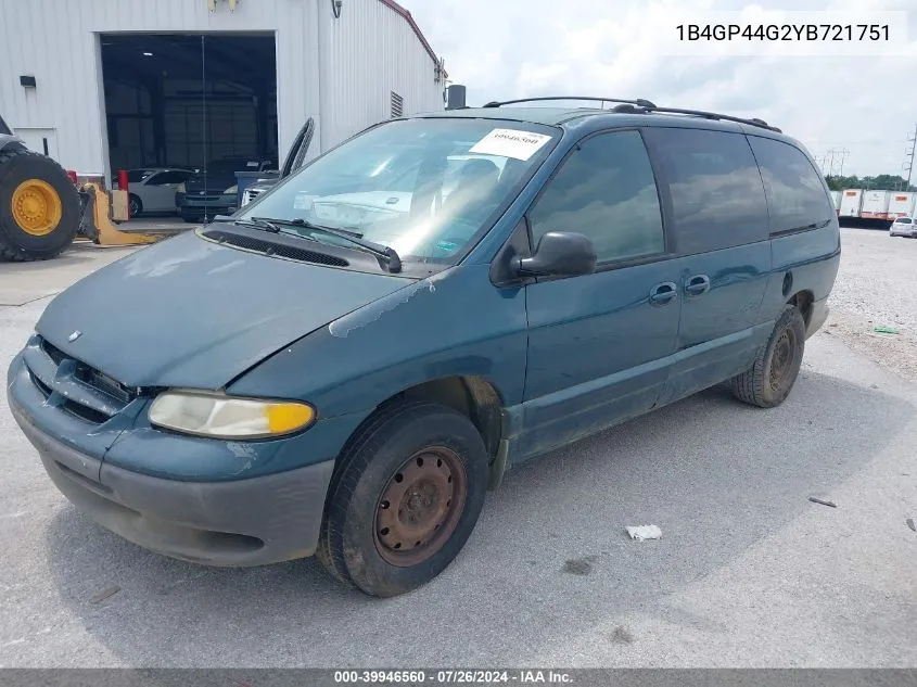 2000 Dodge Grand Caravan Se VIN: 1B4GP44G2YB721751 Lot: 39946560