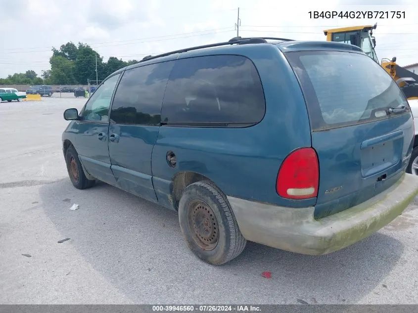 2000 Dodge Grand Caravan Se VIN: 1B4GP44G2YB721751 Lot: 39946560