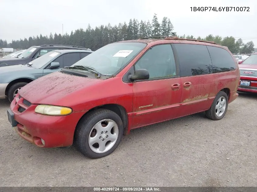 2000 Dodge Grand Caravan Es VIN: 1B4GP74L6YB710072 Lot: 40299724