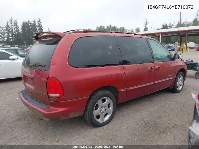 2000 Dodge Grand Caravan Es VIN: 1B4GP74L6YB710072 Lot: 40299724