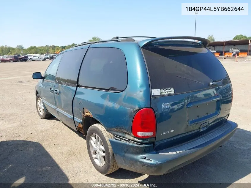 2000 Dodge Grand Caravan Se/Sport VIN: 1B4GP44L5YB662644 Lot: 40342792