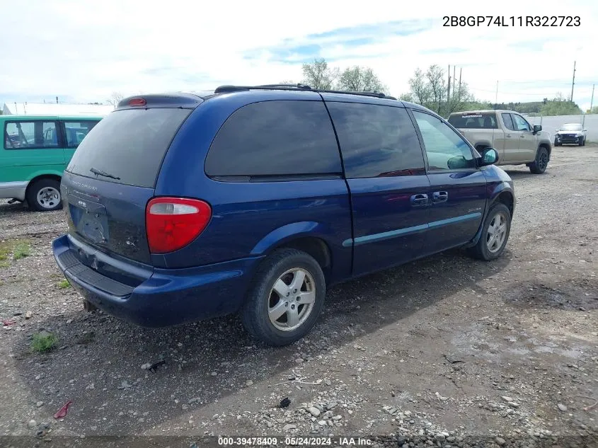 2001 Dodge Grand Caravan Ex VIN: 2B8GP74L11R322723 Lot: 39478409