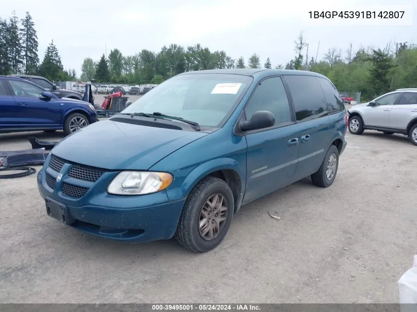 2001 Dodge Caravan Sport VIN: 1B4GP45391B142807 Lot: 39495001