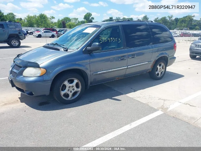 2001 Dodge Grand Caravan Es VIN: 2B8GP54L71R320947 Lot: 39543353