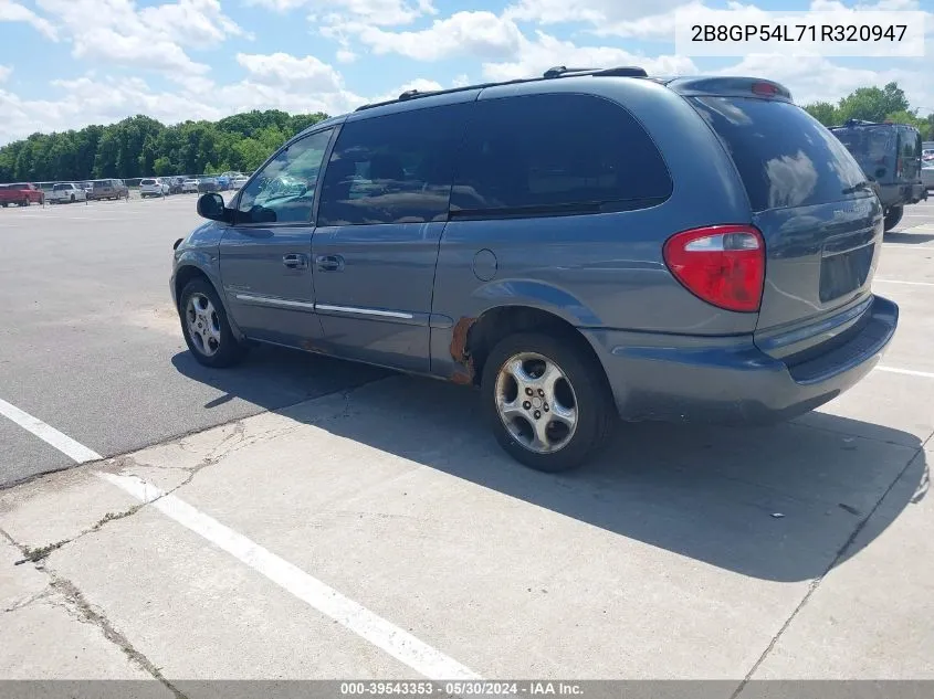 2001 Dodge Grand Caravan Es VIN: 2B8GP54L71R320947 Lot: 39543353