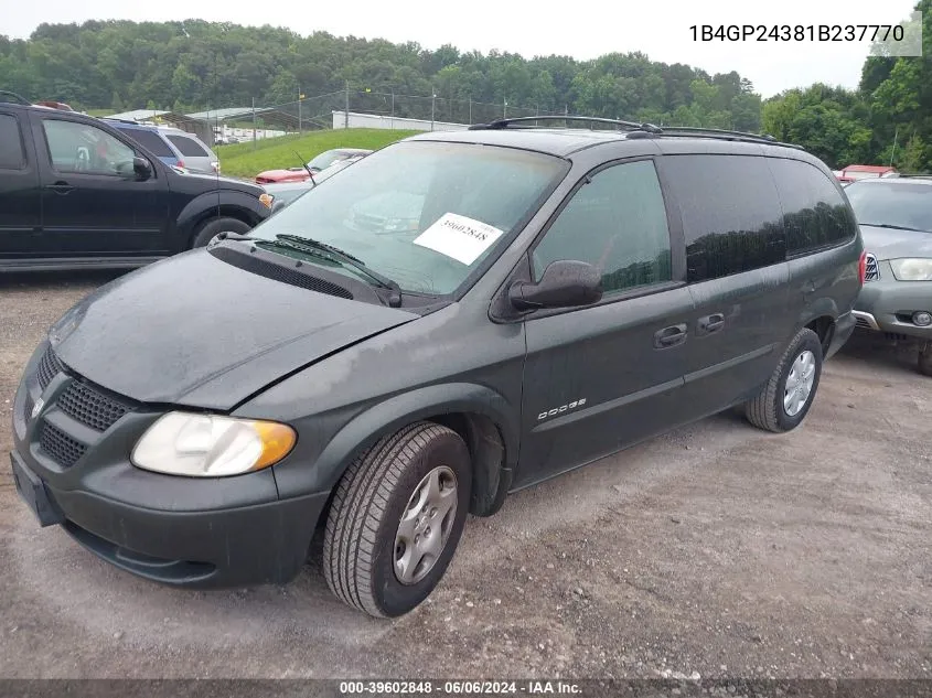 2001 Dodge Grand Caravan Se VIN: 1B4GP24381B237770 Lot: 39602848