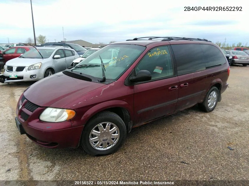 2002 Dodge Grand Caravan Sport VIN: 2B4GP44R92R652292 Lot: 20156522