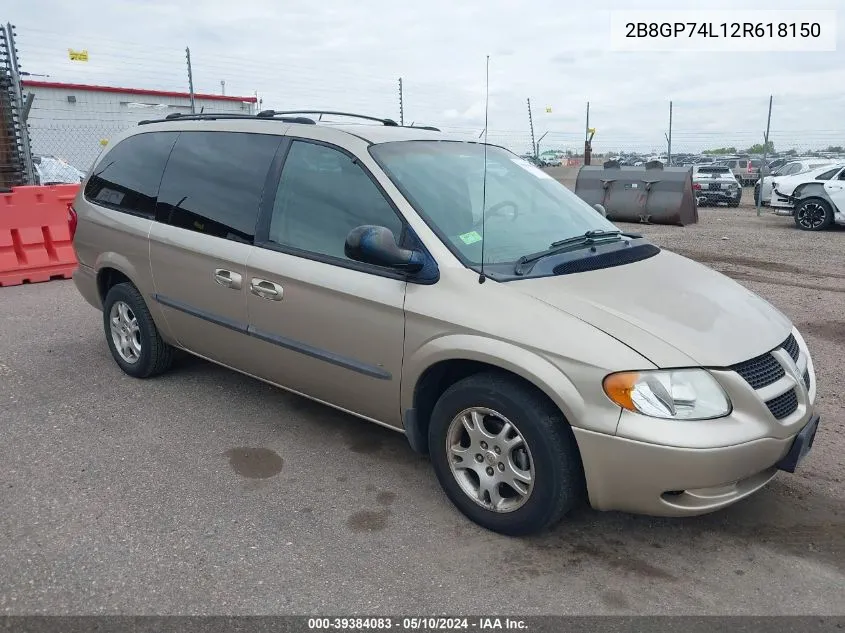 2002 Dodge Grand Caravan Ex VIN: 2B8GP74L12R618150 Lot: 39384083