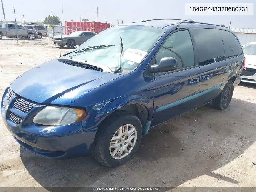 2002 Dodge Grand Caravan Sport VIN: 1B4GP44332B680731 Lot: 39436876