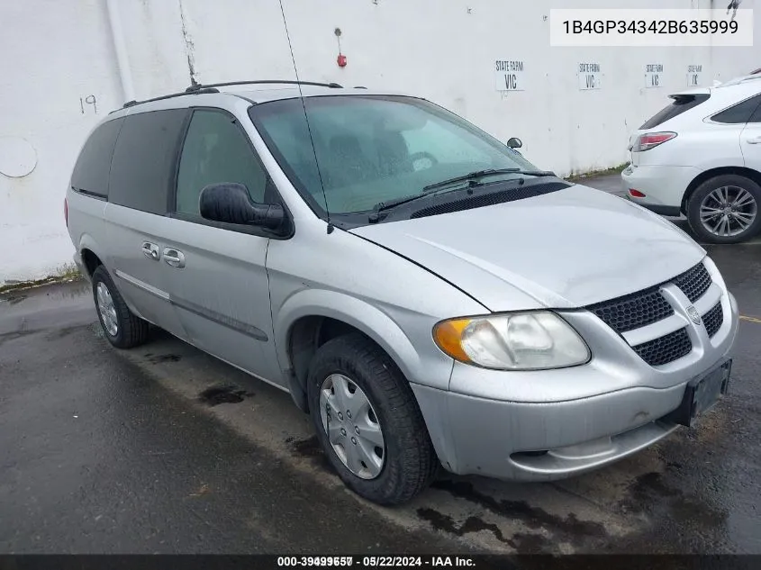 2002 Dodge Grand Caravan El VIN: 1B4GP34342B635999 Lot: 39499657