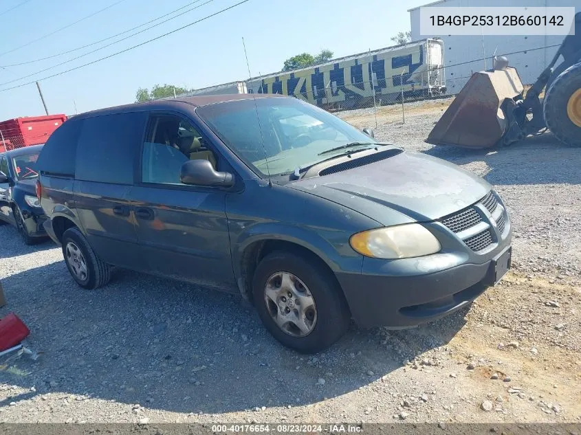 2002 Dodge Caravan Se VIN: 1B4GP25312B660142 Lot: 40176654