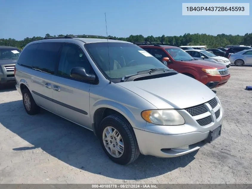 2002 Dodge Grand Caravan Sport VIN: 1B4GP44372B645593 Lot: 40185778