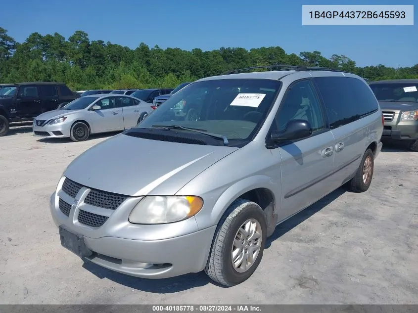 2002 Dodge Grand Caravan Sport VIN: 1B4GP44372B645593 Lot: 40185778