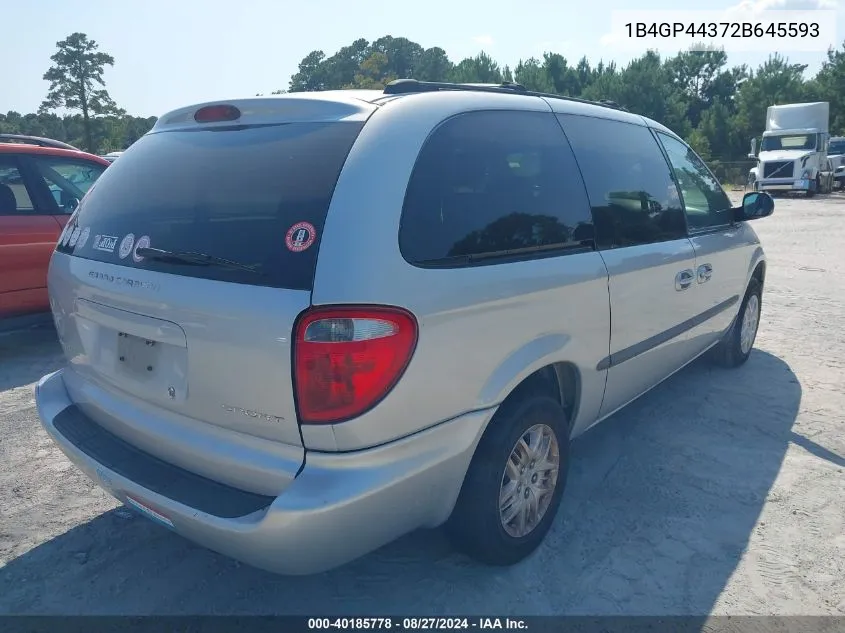 2002 Dodge Grand Caravan Sport VIN: 1B4GP44372B645593 Lot: 40185778