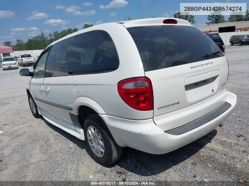 2B8GP44342R674274 2002 Dodge Grand Caravan Sport