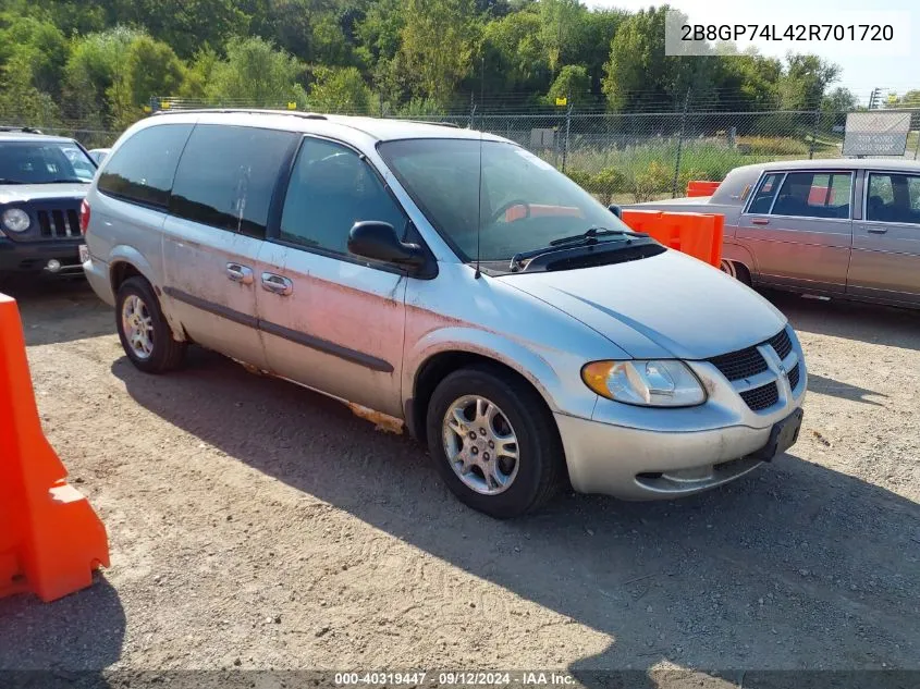 2B8GP74L42R701720 2002 Dodge Grand Caravan Ex