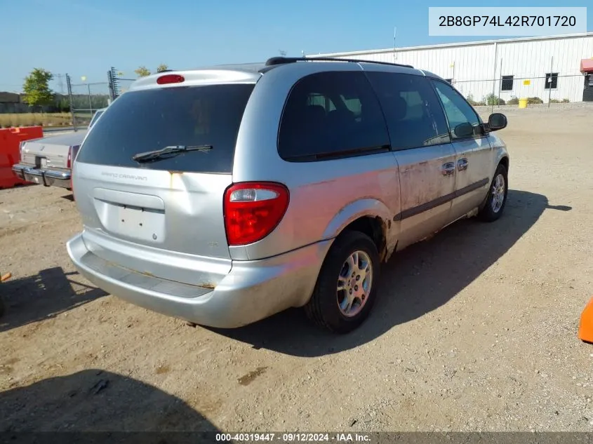 2B8GP74L42R701720 2002 Dodge Grand Caravan Ex