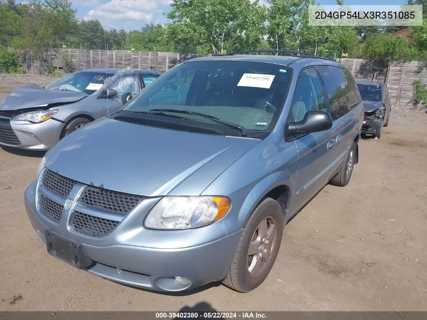 2003 Dodge Grand Caravan Es VIN: 2D4GP54LX3R351085 Lot: 39402380