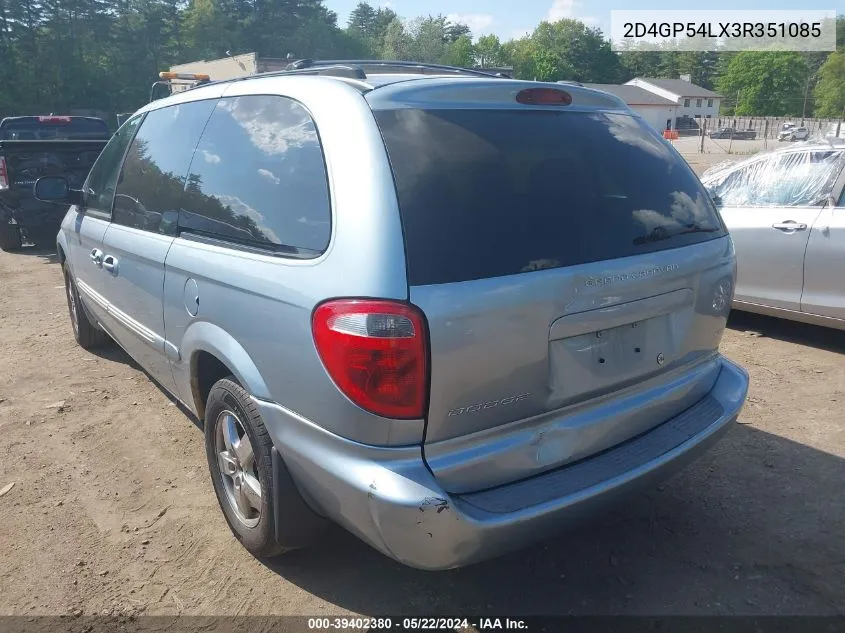 2003 Dodge Grand Caravan Es VIN: 2D4GP54LX3R351085 Lot: 39402380