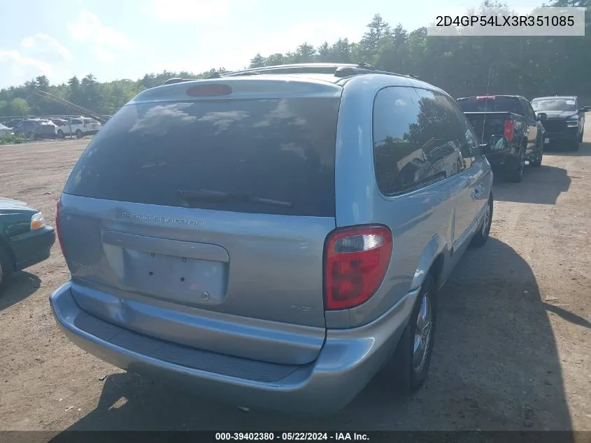 2003 Dodge Grand Caravan Es VIN: 2D4GP54LX3R351085 Lot: 39402380