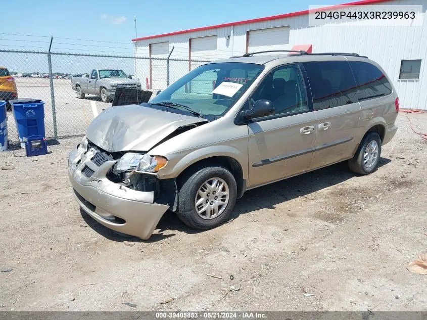 2003 Dodge Grand Caravan Sport VIN: 2D4GP443X3R239963 Lot: 39405853