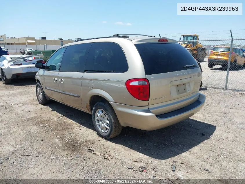 2003 Dodge Grand Caravan Sport VIN: 2D4GP443X3R239963 Lot: 39405853